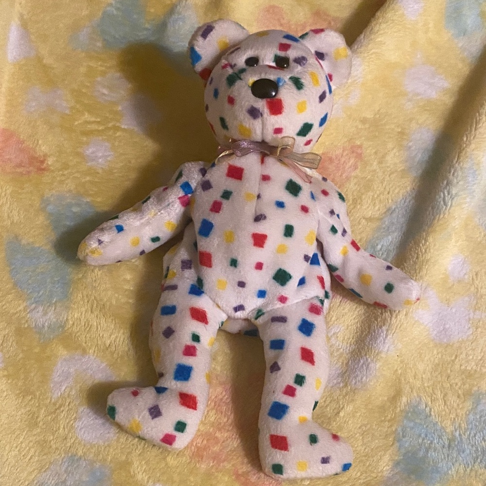 Ty Multicolored Polka Dot Plush Bear